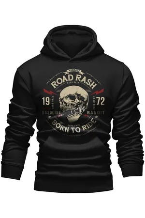 GASOLINE BANDIT Kapuzensweatshirt für Biker, Racer, Motorradfahrer: Road Rash - Born to Ride Print - Verkäufer: RAHMENLOS®