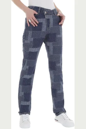Ital-Design Straight-Jeans Damen Freizeit Used-Look Gepunktet High Waist Jeans in - Verkäufer: