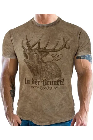 LOBO NEGRO Trachtenshirt für Trachten Fans im Used Vintage Retro Look - In der Brunft - Verkäufer: RAHMENLOS®