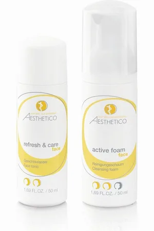 Aesthetico Gesichts-Reinigungscreme Reiseset refresh & care + active foam, 2x 50 ml - Verkäufer: kokett Kosmetik Gabriele Hellmich