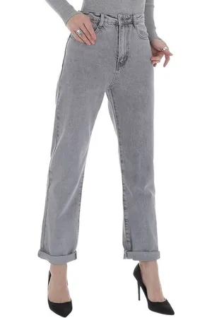 Ital-Design Straight-Jeans Damen Freizeit Used-Look High Waist Jeans in - Verkäufer:
