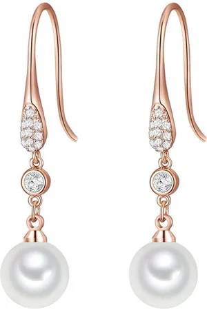 Lulu & Jane Perlenohrringe roségold, mit Glas - Verkäufer: Juvalia