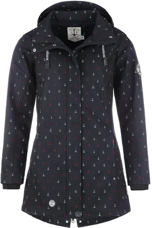 Blue Wave Softshellmantel Damen Softshelljacke Jana mit Anker-Print - Regenjacke mit Kapuze - Verkäufer: tomBrook GmbH