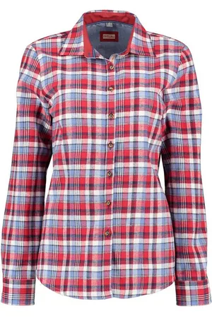 OS-TRACHTEN Trachtenbluse Lumeru Damen Flanell Langarmbluse mit Haifischkragen - Verkäufer: DealDate