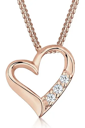 Elli DIAMONDS Kette mit Anhänger Herz Liebe Diamant (0.06 ct) 925 Silber, Herz - Verkäufer: JULIE & GRACE GmbH