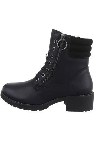 Ital-Design Damen Schnürschuhe Freizeit Stiefelette Blockabsatz Schnürstiefeletten in - Verkäufer: