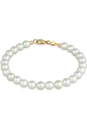 Elli Perlenarmband Zeitlos aus Muschelkernperlen 925 Silber