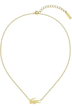 Lacoste Kette mit Anhänger Schmuck Edelstahl Halsschmuck Halskette Ankerkette CROCODILE