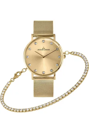 Jacques Lemans Quarzuhr Nice Set, 1-2142B-SET, (Set, 2-tlg., mit Armband), Armbanduhr,Damen,Geschenkidee,Swarovski-Kristalle,Edelstahlarmband