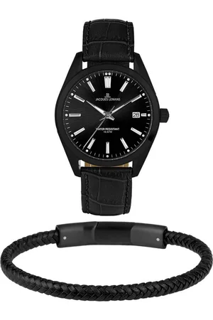 Jacques Lemans Quarzuhr Derby Set, 1-2143A-SET, (Set, 2-tlg., mit Armband), Armbanduhr, Herrenuhr, Datum, Geschenkidee, Lederarmband