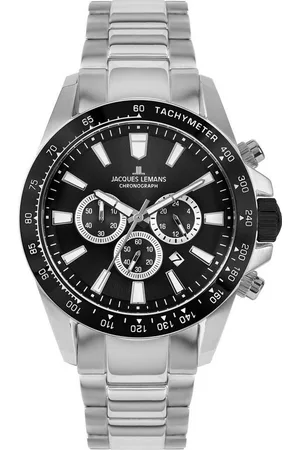 Jacques Lemans Chronograph Liverpool, 1-2140E, Quarzuhr,Armbanduhr,Herrenuhr,Datum,Stoppfunktion,Edelstahlarmband