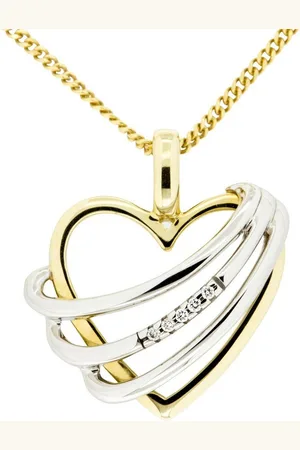 Orolino Kette mit Anhänger Gold 585 Herz-Anhänger mit 5 Brillanten zus. 0,025ct.