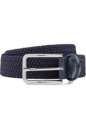HUGO BOSS Flechtgürtel Clorio mit Logo-Schriftzug auf der Schließe und Leder-Schlaufe