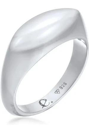 Elli Fingerring Siegelring Marquise Design 925 Silber rhodiniert