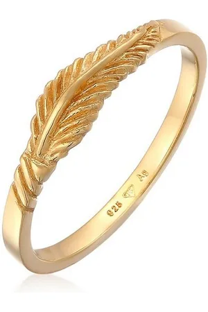 Elli Fingerring Feder Flügel Boho Trend Festival 925 Silber