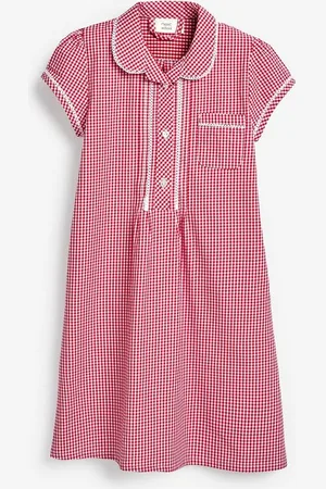 Next Karokleid Kleid mit Vichykaros, Knopfleiste + Spitzenbesatz (1-tlg) - Verkäufer: Germany GmbH