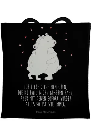 Mr. & Mrs. Panda Tragetasche Eisbär Umarmen - - Geschenk, Laptoptasche, Tiermotive, Tiere, (1-tlg), Kreative Designs - Verkäufer: