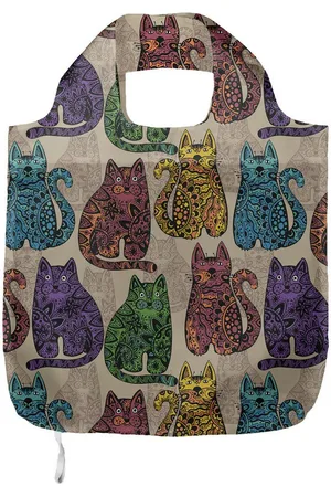 Abakuhaus Tragetasche Praktische Einkaufstaschen Umweltfreundliche Wiederverwendbare, Tätowieren Bunte Katzen - Verkäufer: Color-D Textile GmbH