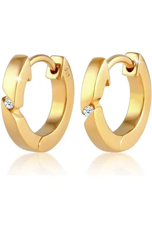 Elli DIAMONDS Paar Creolen Creolen Basic Diamant (0.03 ct) 925 Silber - Verkäufer: JULIE & GRACE GmbH