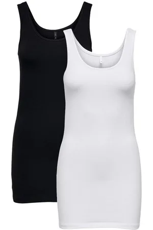ONLY Shirttop Long Tank Top 2-er Stück Pack Basic Shirt Set ONLLIVE (2-tlg) ONLLIVE LOVE S/L LONG TANK TOP NOOS - Verkäufer: ARIZONAS