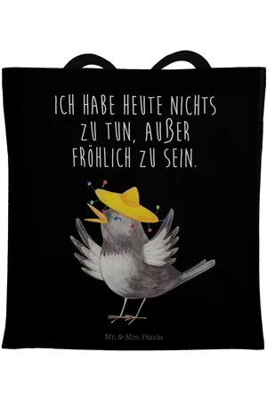 Mr. & Mrs. Panda Tragetasche Rabe Sombrero - - Geschenk, Tiere, Laptoptasche, Tiermotive, (1-tlg), Kreative Designs - Verkäufer: