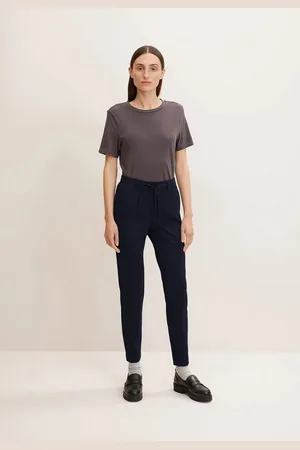 TOM TAILOR Stoffhose Elegante Business Stoffhose Loose Fit Ankle Pants mit Tunnelzug jersey loose fit pants ankle - Verkäufer: ARIZONAS