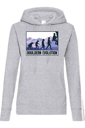 Youth Designz Kapuzenpullover Bouldern Evolution Damen Hoodie Pullover mit trendigem Frontprint - Verkäufer: EmDa Trading GmbH