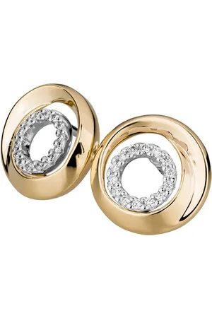 Orolino Paar Ohrstecker Gold 585 zweifarbig mit 28 echten Brillanten zus. 0,10ct.