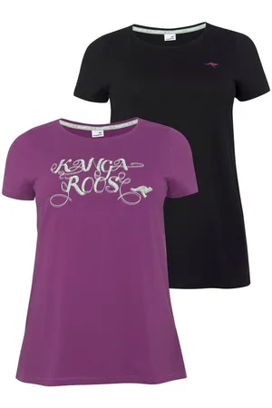 KangaROOS Longshirt (Packung, 2-tlg., 2er-Pack) Kurzarm, figurumschmeichelnde Passform