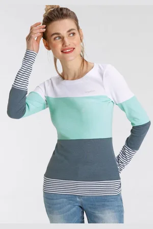 KangaROOS Longsleeve mit Langarm, figurbetonte Passform, Colourblocking-Optik