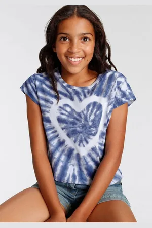 Kidsworld T-Shirt Herz Batik Kurzarm, gerade Passform, vielseitig gemustert