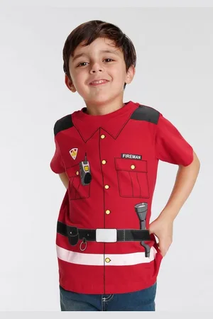 Kidsworld T-Shirt FEUERWEHR Kurzarm, Basic-Passform, bedruckt, Rundhalsausschnitt