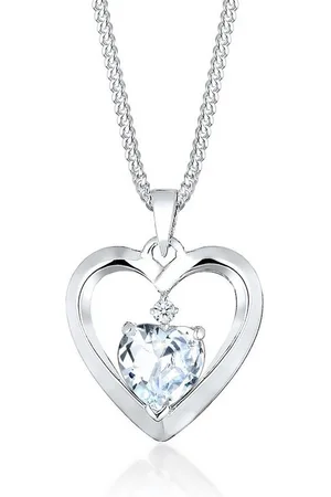 Elli DIAMONDS Kette mit Anhänger Herz Diamant Brillantschliff (0.015 ct) 925 Sterling Silber, Herz - Verkäufer: JULIE & GRACE GmbH
