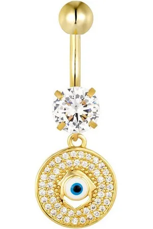 Karisma Bauchnabelpiercing Edelstahl 316L Anhänger Auge Nabel Zirkonia Stecker HB420 - Verkäufer: Schmuck