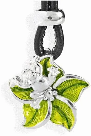 HEARTBREAKER Kettenanhänger Anhänger Blüte mit Frosch Silber / Brandlack LD FG 37 GR - Verkäufer: Schmuck-Uhren-Trends