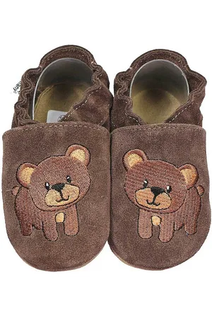 HOBEA Krabbelschuhe Bär dunkelbraun 16/17 (0 - 6 Monate) Krabbelsohle Krabbelschuh handgefertigt in der EU - Verkäufer: