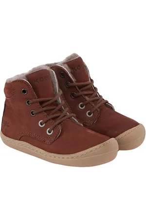Koel Barfußschuhe Lauflernschuh Stiefel Bill Bio Leder Lammfell Braun Schnürstiefelette - Verkäufer: Alex und Elis Kinderschuhe
