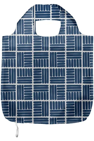 Abakuhaus Tragetasche Praktische Einkaufstaschen Umweltfreundliche Wiederverwendbare, Navy Streifen in Quadrate - Verkäufer: Color-D Textile GmbH