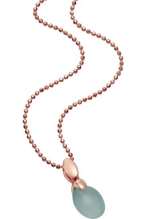 Jamelli Kette mit Anhänger 925 Silber rosé vergoldet Paraiba Chalcedon