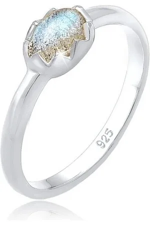 Elli Verlobungsring Labradorit Grau 925 Sterling Silber
