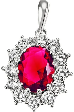 Firetti Kettenanhänger Schmuck Geschenk Silber 925 Halsschmuck Anhänger Lady D Royal, mit Glasstein, Zirkonia (synth)