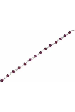 Firetti Kette ohne Anhänger Schmuck Geschenk Silber 925 Halsschmuck Halskette Edelstein, Made in Germany - mit Rubin, Labradorit oder Pyrit