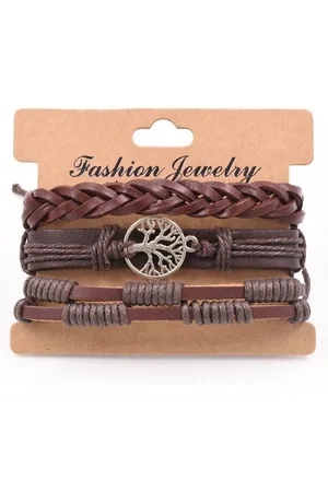 Firetti Armband Set Multipack Schmuck Geschenk Armschmuck Lederarmband Lebensbaum (Set, 3-tlg), Made in Germany