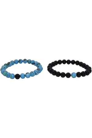 Firetti Armband Set Multipack Schmuck Geschenk Zugarmbänder Steinarmband Edelstein (Set, 2-tlg), Made in Germany - mit Howlith, Türkis oder Dalmatiner Jaspis und Onyx