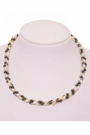 Firetti Collier Schmuck Geschenk Halsschmuck Halskette Edelstein Farbstein Hämatit, Made in Germany - mit Hämatit - mit Süßwasserzuchtperle