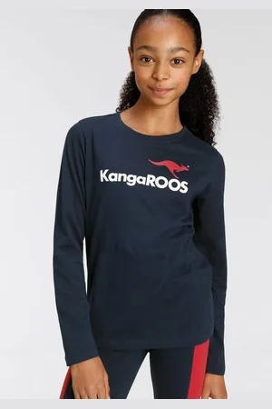 KangaROOS Langarmshirt Basic Logo Langarm, mit peppigem Druck, Rundhalsausschnitt, aus Baumwolle