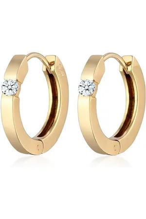 Elli DIAMONDS Paar Creolen Creolen Diamant (0.22 ct) Eleganz 925 Silber