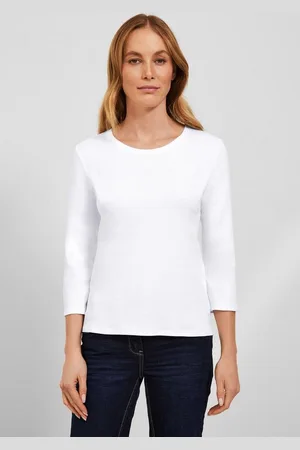 CECIL 3/4-Arm-Shirt aus reiner Baumwolle