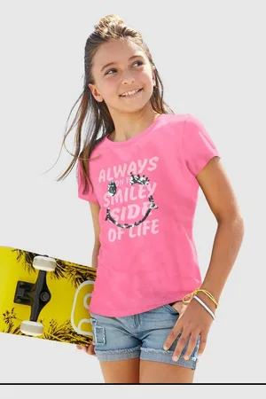 Kidsworld T-Shirt mit Wendepailletten Kurzarm, Basic-Passform, mit Pailletten, bedruckt