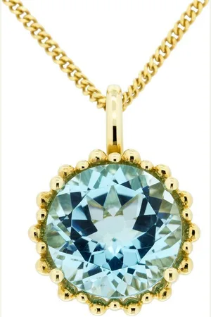 Orolino Kette mit Anhänger Gold 585 mit Topas blau (beh) 11,5mm rund